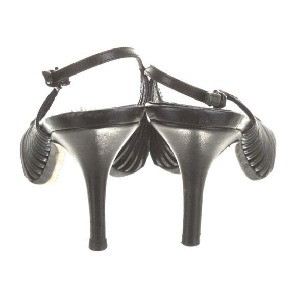 Gucci Authentic Leather Black Beige Cutout Cage Accent High Heels Pumps 7.5 B - Picture 4 of 9